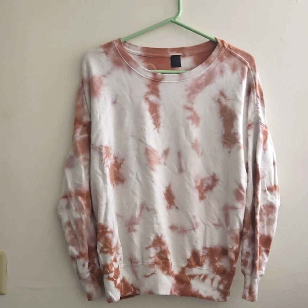 Ar-33 Womens Coco Vanilla Tie Dye Long‎ Sleeve Tan Sweatshirt